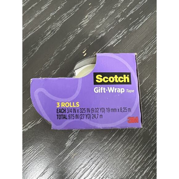 Scotch 3M Gift Wrap Tape Satin Finish 3/4" x 325" ea - 18 Rolls Total - Picture 4 of 4